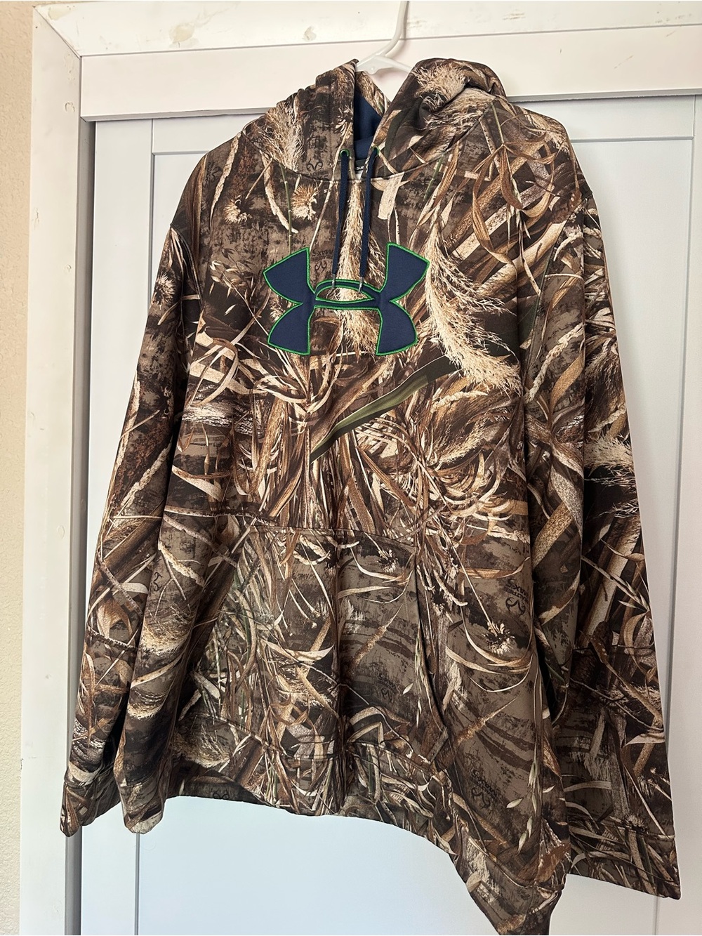 Under Armour Camo Hoodie - Navy with Green Logo